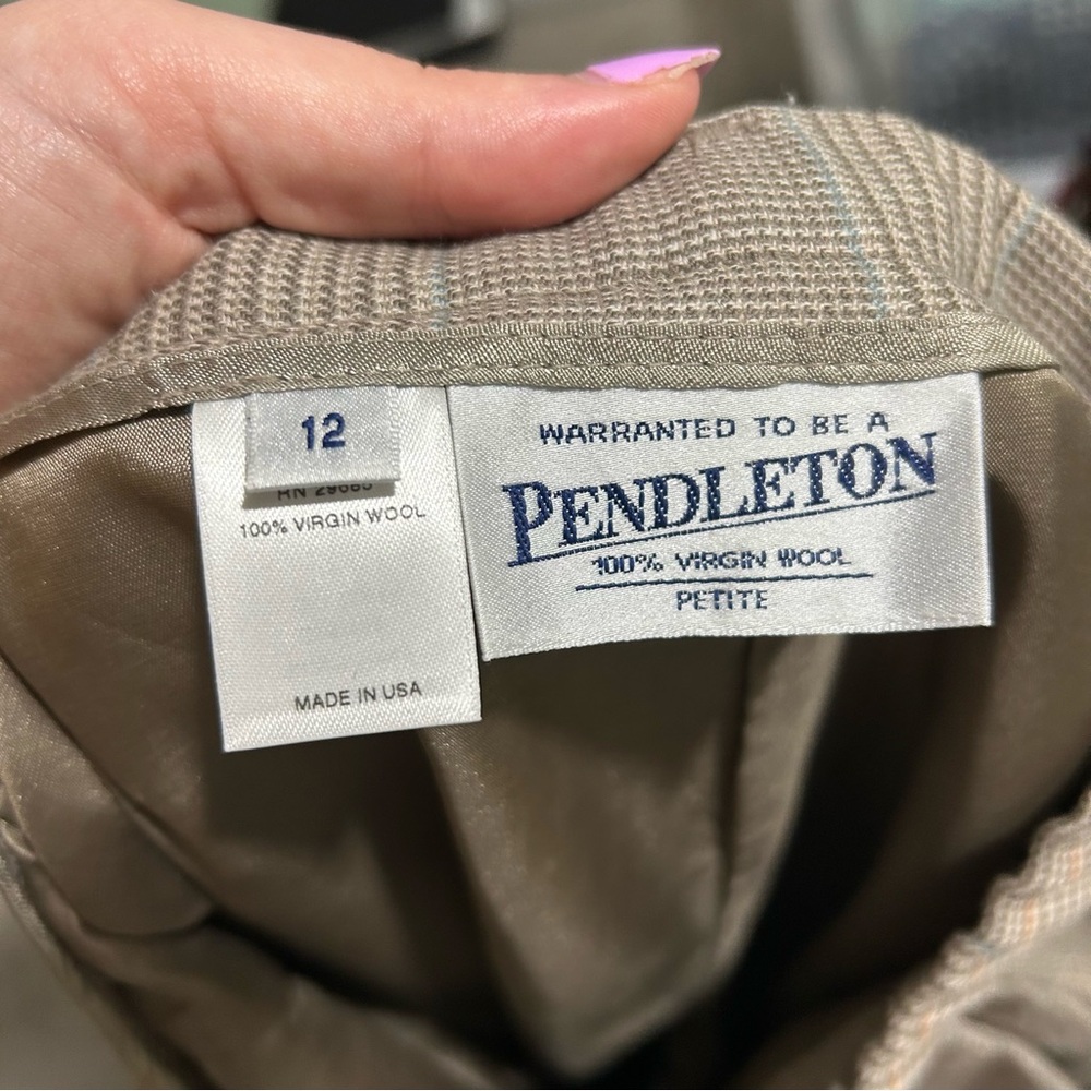 Pendleton Light Brown Plaid Wool Trouser Pants Si… - image 4